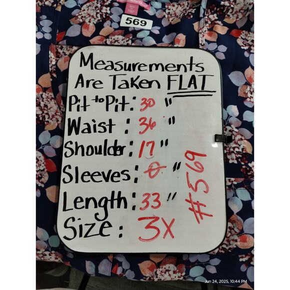 Women Within Size 3X Floral Flowy Boho Loose Colorful Beachy Resort Button Tank - Picture 3 of 8